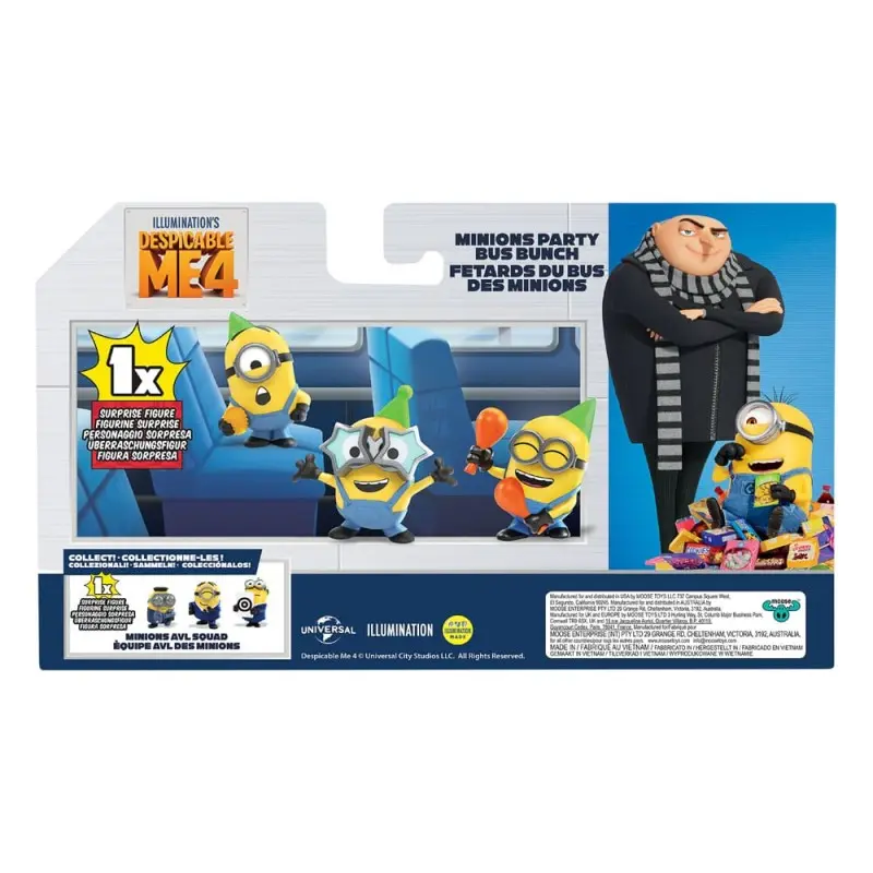 Moi, moche et méchant pack 4 figures Party Bus 5 cm | 0630996592946