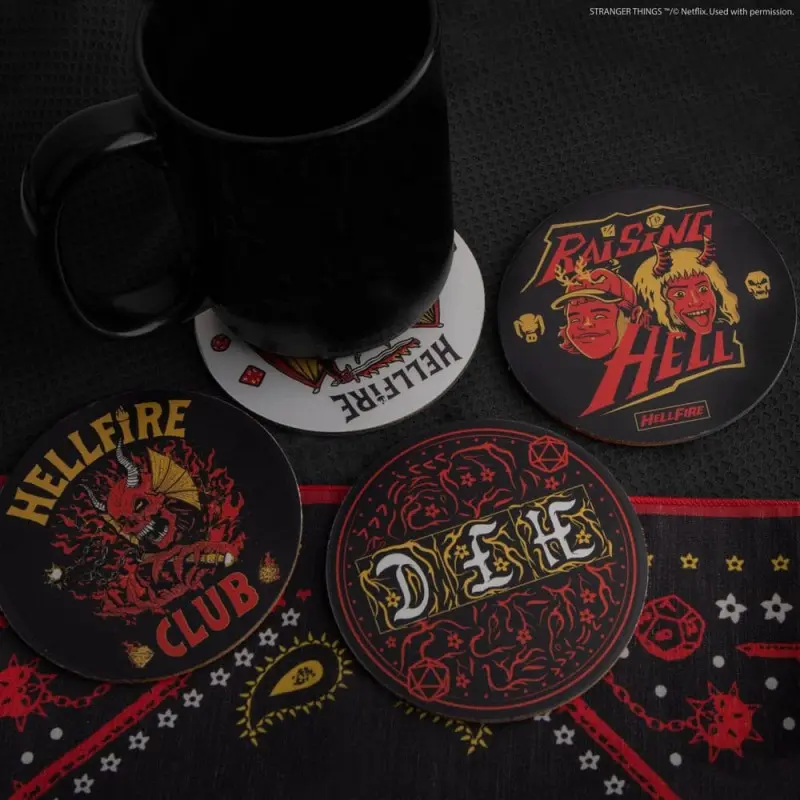 Stranger Things pack 4 sous-verres Hellfire Club | 4895205617742