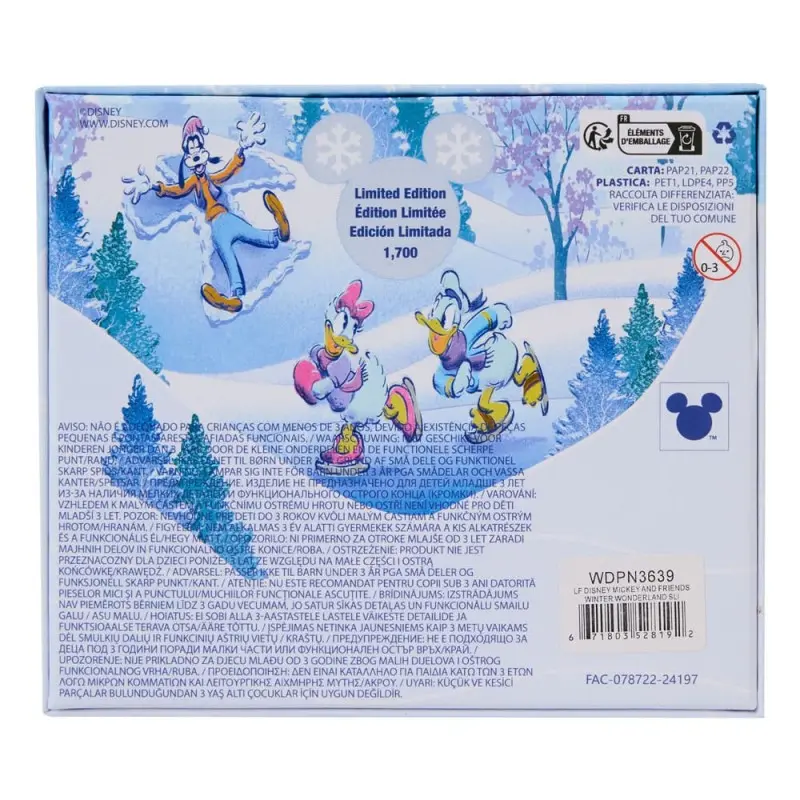 Disney by Loungefly 3" pin's émaillés Mickey and friends Winter Wonderland Limited Edition 8 cm  | 0671803528192