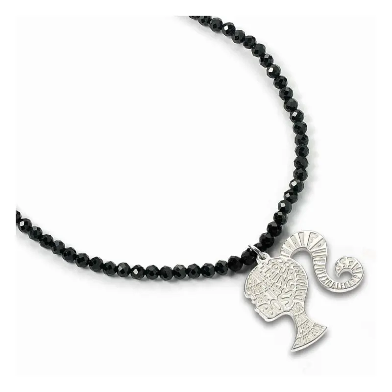 Barbie pendentif et collier argent Silhouette on Black Onyx Bead (argent sterling) | 5055583455940