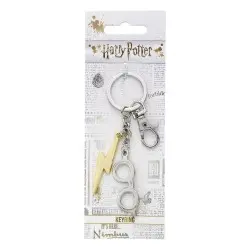 Harry Potter porte-clés Éclair & lunettes (plaqué argent) | 5055583428357