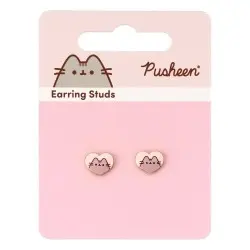 Pusheen boucles d´oreilles Stud Pink and Gold Heart | 5055583453335