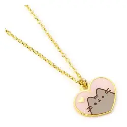 Pusheen pendentif et collier argent Pink and Gold Heart | 5055583453298