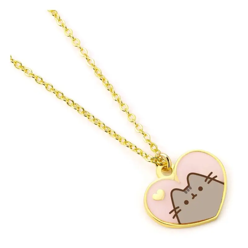 Pusheen pendentif et collier argent Pink and Gold Heart | 5055583453298