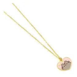 Pusheen pendentif et collier argent Pink and Gold Heart | 5055583453298