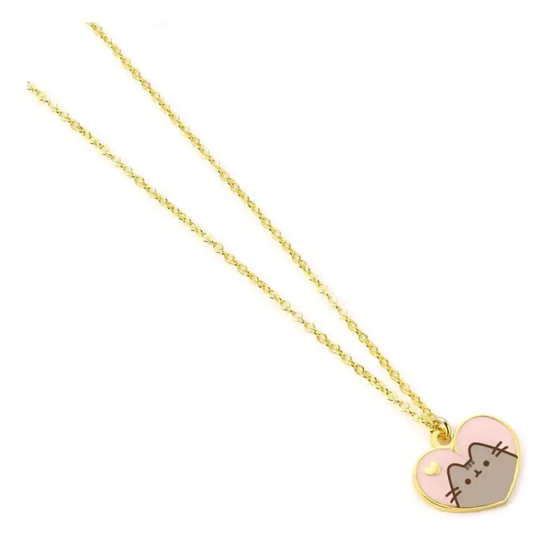 Pusheen pendentif et collier argent Pink and Gold Heart | 5055583453298