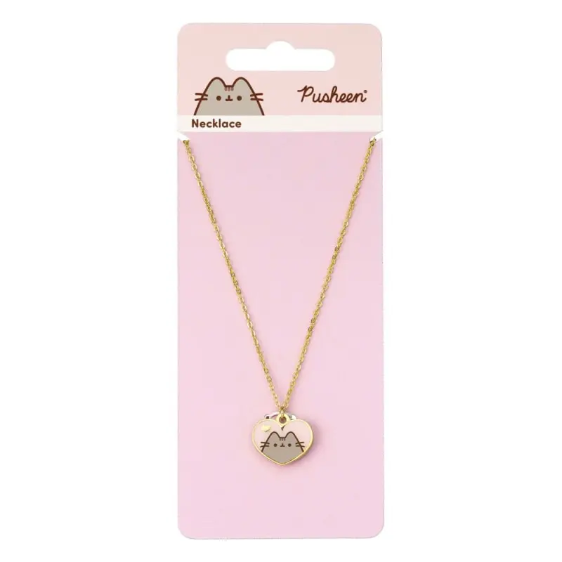 Pusheen pendentif et collier argent Pink and Gold Heart | 5055583453298