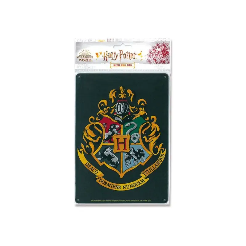 Harry Potter panneau métal Hogwarts Logo 15 x 21 cm | 4045846388253