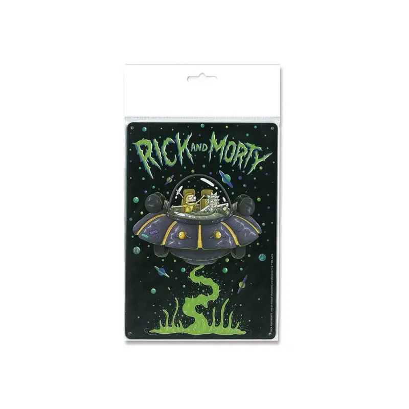 Rick & Morty panneau métal Spaceship 15 x 21 cm | 4045846407664