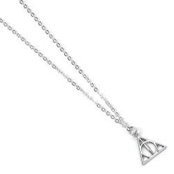 Harry Potter pendentif et collier plaqués argent Deathly Hallows 