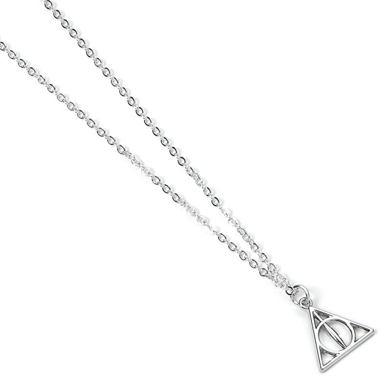 Harry Potter pendentif et collier plaqués argent Deathly Hallows 