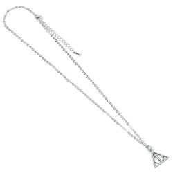 Harry Potter pendentif et collier plaqués argent Deathly Hallows 