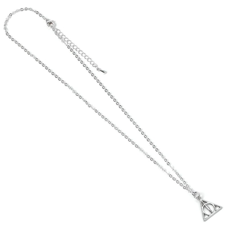 Harry Potter pendentif et collier plaqués argent Deathly Hallows 