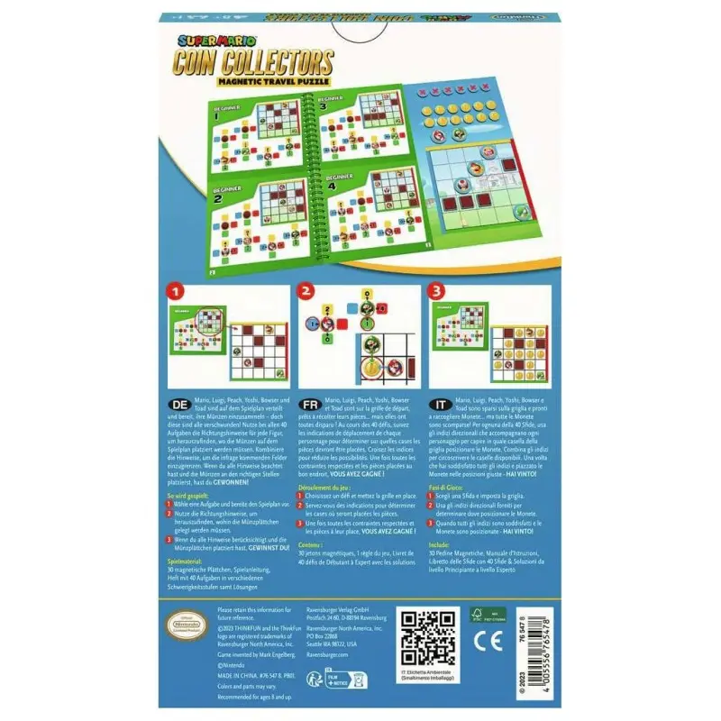 Mario Kart jeu de voyage magnétique Coin Collectors *Version DE-FR-IT* | 4005556765478