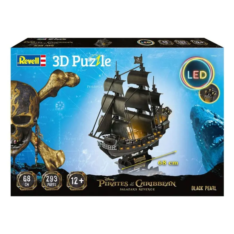 Pirates des Caraïbes : La Vengeance de Salazar puzzle 3D Black Pearl LED Edition | 4009803001555