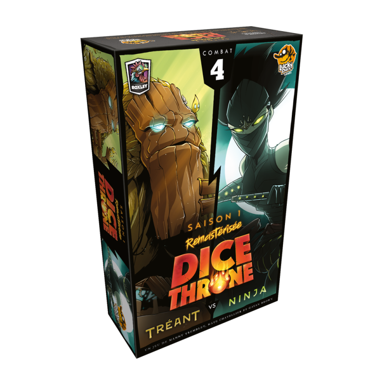 jeu : Dice Throne S1 - Tréant VS Ninja éditeur : Lucky Duck Games version française