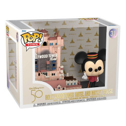 Walt Disney World 50th Anniversary figurine Funko POP! Town Vinyl Hollywood Tower Hotel and Mickey Mouse 9 cm Marque : Funko