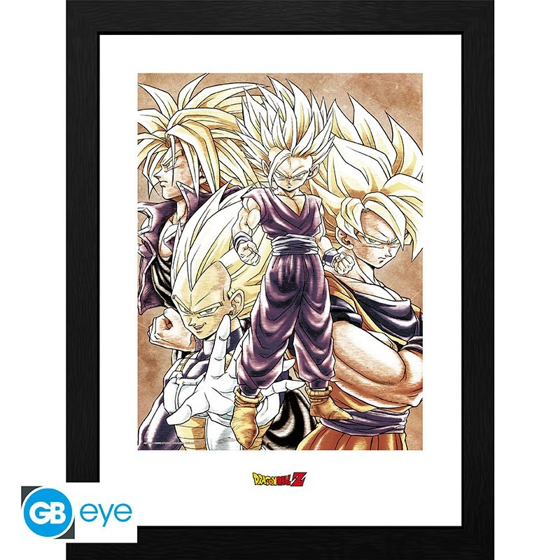 licence : Dragon Ball produit : Poster encadré "Super Saiyans" marque : GB Eye