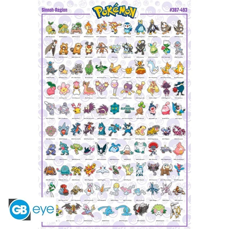 License: Pokémon
Product: Pokémon - Sinnoh Pokémon Poster English
Brand: Gb Eye