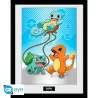 licence : Pokémon produit : Poster encadré "Starters Kanto" marque : GB Eye