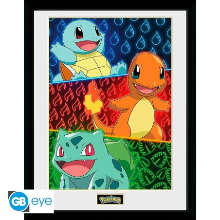 licence : Pokémon produit : Poster encadré "Starters" marque : GB Eye